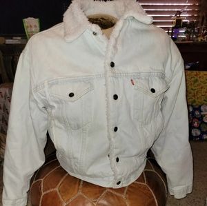 Authentic Vintage Levi Sherpa jacket | Grunge Levi Sherpa Coat S/M 90s